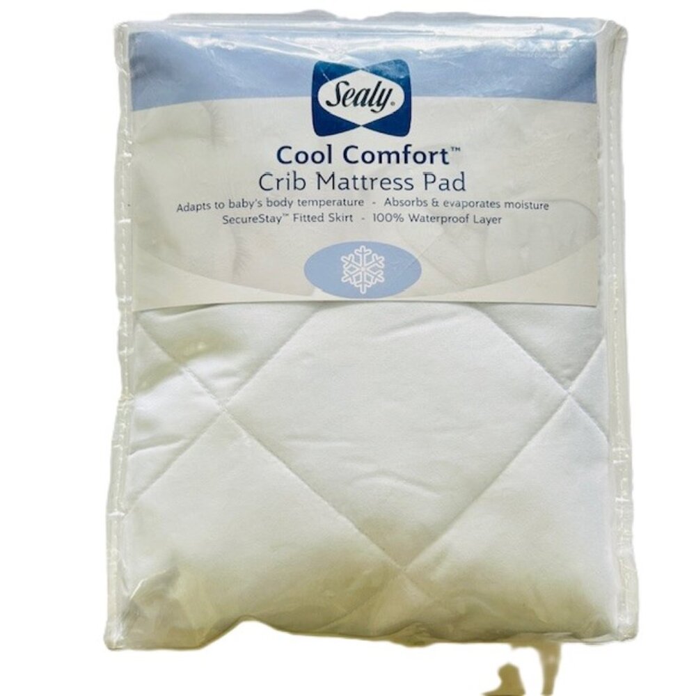 Sealy Cool Comfort Crib Mattress Pad 100% Waterproof 52 x 28 in ED016-QDX1